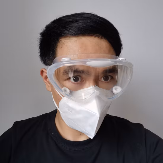 Óculos de proteção de segurança anti-saliva e anti-nevoeiro